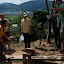Kyle playing a traditional jumping game with the tour guide