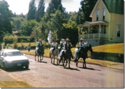 21 Columbia County Fair Court in the Rainier Days in the Park Parade on July 13, 1996