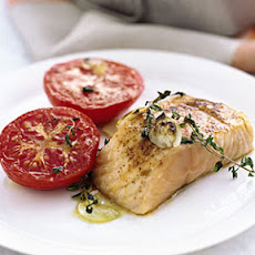 Garlicky Broiled Salmon and Tomatoes