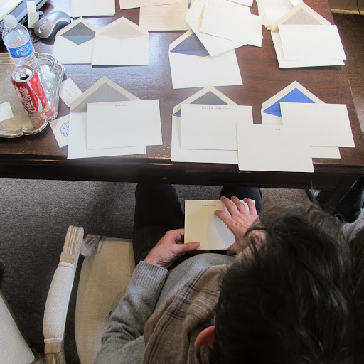 Here I'm looking over a selection of cards in these fonts to help me narrow down my creative juices.