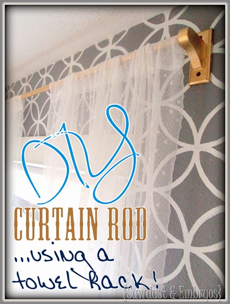 DIY Curtain Rod {Using a Towel Rack!} $3