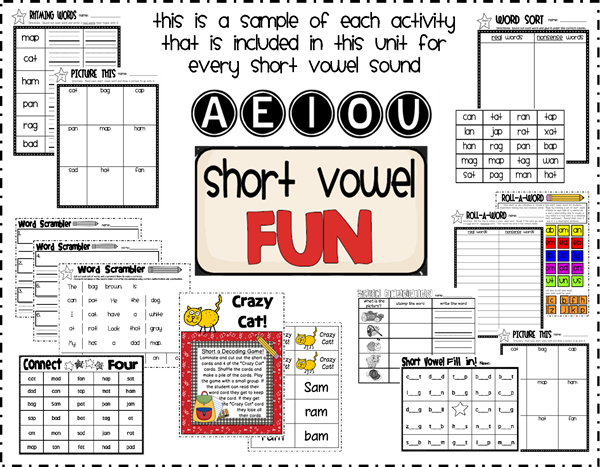 short vowel fun sneek peek