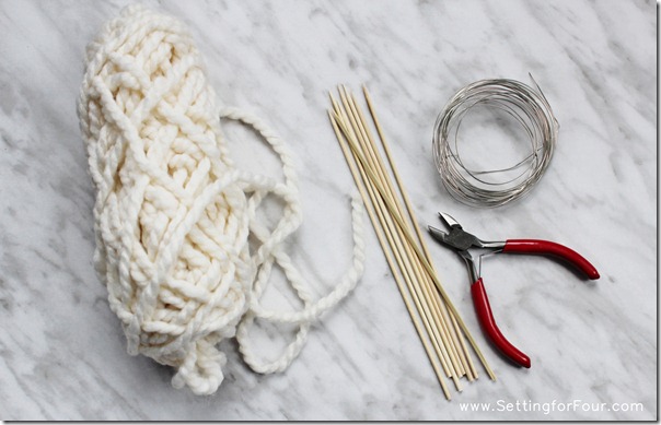 Supplies to Make a Snowflake from Setting for Four