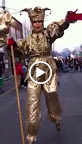 Gold Jester on Stilts