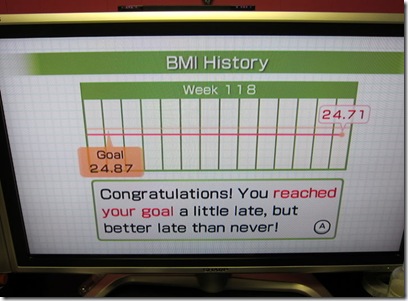 wii fit goal reached