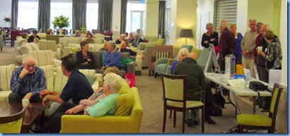 Some of our members and Settlers residents enjoying the music in the luxurious lounge. Photo by Gordon Sutherland