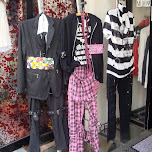 clothes displayed outside the store in Harajuku in Harajuku, Japan 