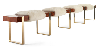 jean de merry bench luxe fur interior design