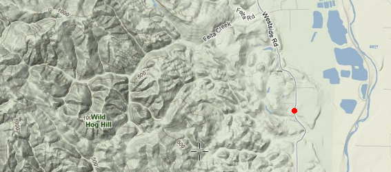 Terrain map of Wild Hog Hill