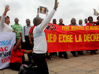  – Des journalistes Kinois marchent contre les propos du député national Yves Kisombe à l’endroit d’une journaliste de Kinshasa le 26/08/2011. Radio Okapi/ Ph. John Bompengo