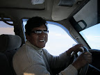 Our driver, Papa, enjoying his sucker.