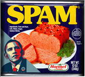 c0 picture of President Obama on a can of SPAM