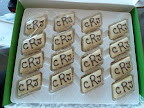 Rhombus-shaped petit fours were also made.