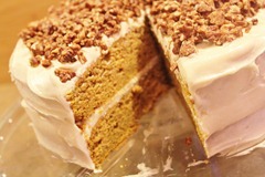 Spiced Pumpkin Cake with Caramel Cream Cheese Frosting