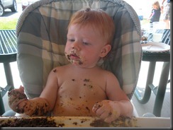 First time eating cake!