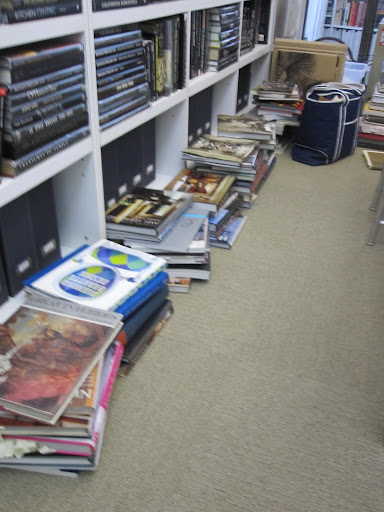 The books that need to make their way back to their proper shelf.