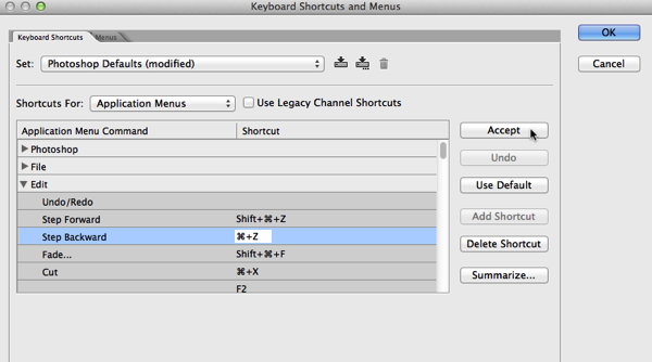 Tips Techniques Change Photoshop S Undo Shortcut To Match Other Adobe Programs