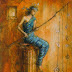 Object: 14967 - Night fishing - 17x14 cm - € 975,=