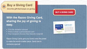 Razoo Giving Card Example