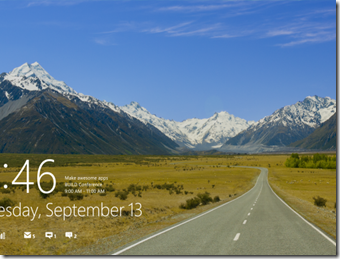 Windows 8 lockscreen metro style