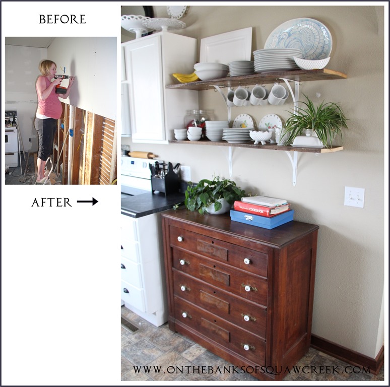 Before and after kitchen wall Before and after kitchen wall