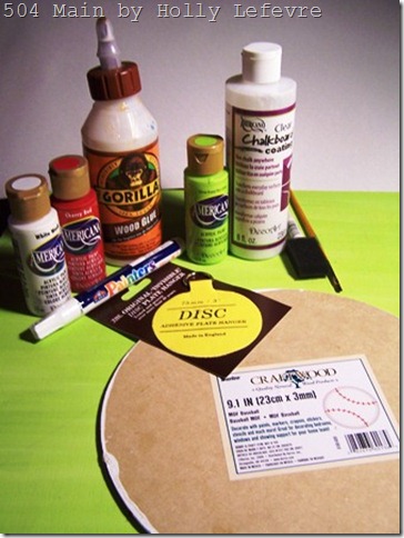 supplies for baseball chalkboard