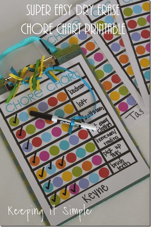 keeping it simple super easy dry erase kids chore chart easy chore chart