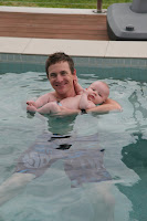 Ben and Ted in the pool