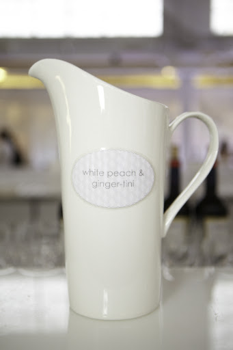 All of our specialty drinks, like this White Peach & Ginger martini, was made with Cupcake vodka.