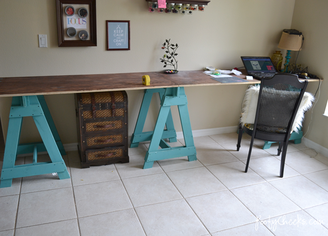 Sawhorse Craft Desk by Poofy Cheeks