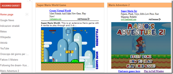 Gadget Super Mario iGoogle