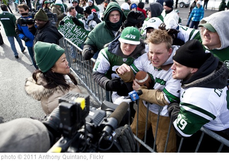 'Katherine Creag covering the New York Jets Pep Rally at Florham Park NJ for NBC New York' photo (c) 2011, Anthony Quintano - license: http://creativecommons.org/licenses/by/2.0/