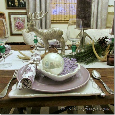 Christmas Tablescape Roaming Deer @ Rustic-refined.com