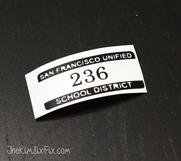 School locker tag sticker