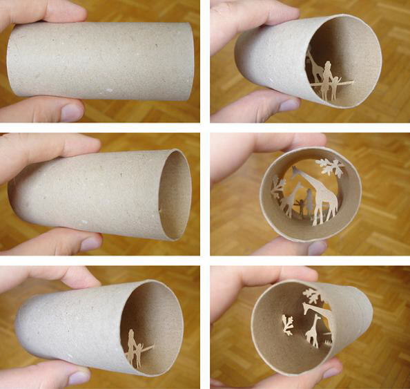 Fantastic scenes inside empty toilet paper rolls by Anastassia Elias