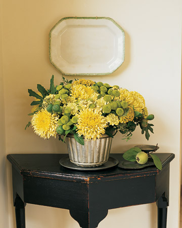 Mum Arrangement: In the first weeks of fall, brisk air and frequent showers invigorate late-blooming chrysanthemums. Mum Arrangement: In the first weeks of fall, brisk air and frequent showers invigorate late-blooming chrysanthemums.
