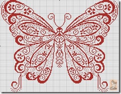 Sara CraftRoom79: Farfalla monocolore a punto croce – schema -