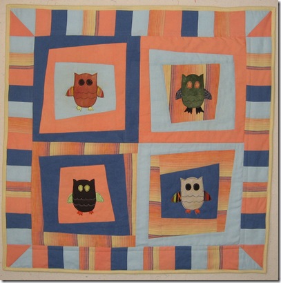 quilted owl scrap quilt