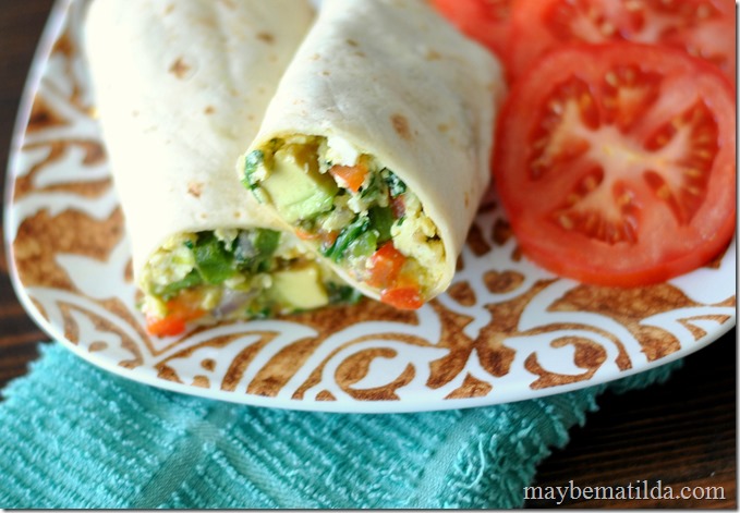 Veggie Stuffed Breakfast Burritos. A healthier spin on breakfast burritos that is quick, filling, and so delicious!