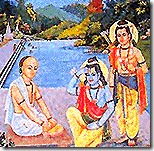 Tulsidas with Lakshmana and Rama