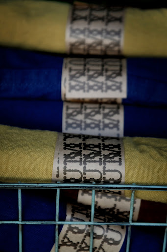 Napkin rings were printed on sticker paper. The Napkin rings were printed on sticker paper. The