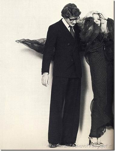 Yves Saint Laurent and his Best Friend and Muse Catherine Deneuve.Vogue Paris,March 1976