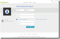 Users fill out forms with information about parents and grandparents