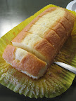 Use a serrated knife to slice the cake.