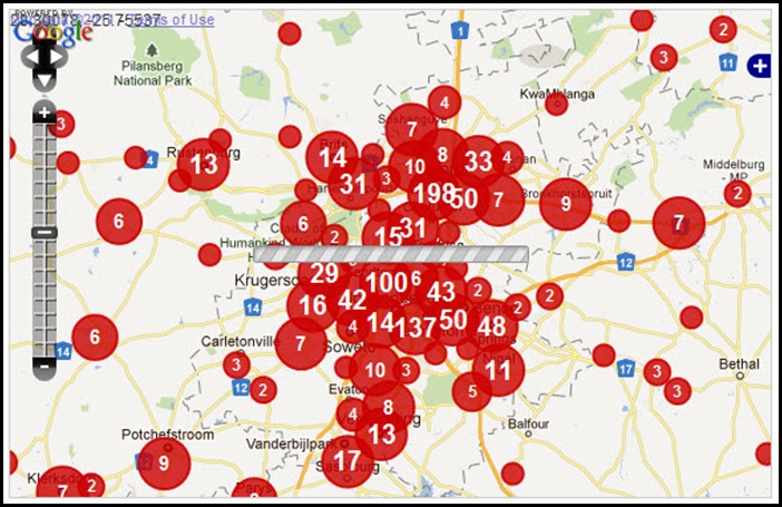 GAUTENG CRIME MAP FARMITRACKER DEC112011