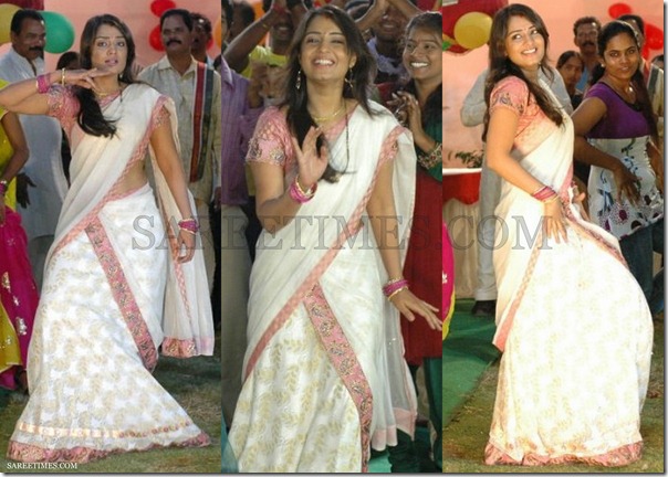Nikitha_White_Half_Saree