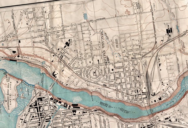 1912 Niagara Gorge Map Close-up