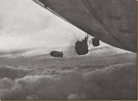 Hindenburg and Graf Zeppelin meet over South Atlantic - Dec. 1936