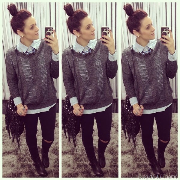 look jeans rasgado, camisa jeans e tricô (2) look jeans rasgado, camisa jeans e tricô (2)