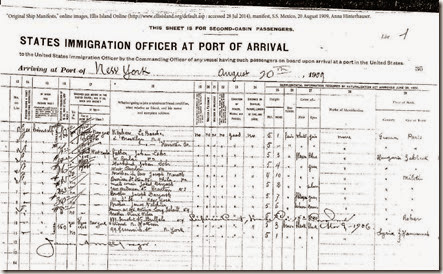 Ship Manifest Anna Hinterhauser pg 2